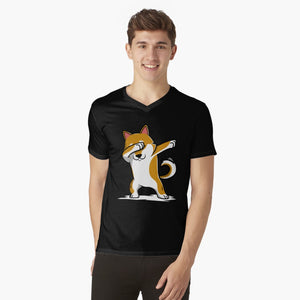 Tamponner Shiba Inu Drôle T-shirt col V